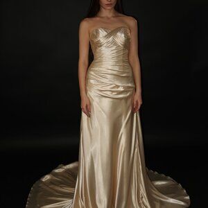 Floor Sample US 2 L’Fay Strapless Sweetheart Maxi Dress